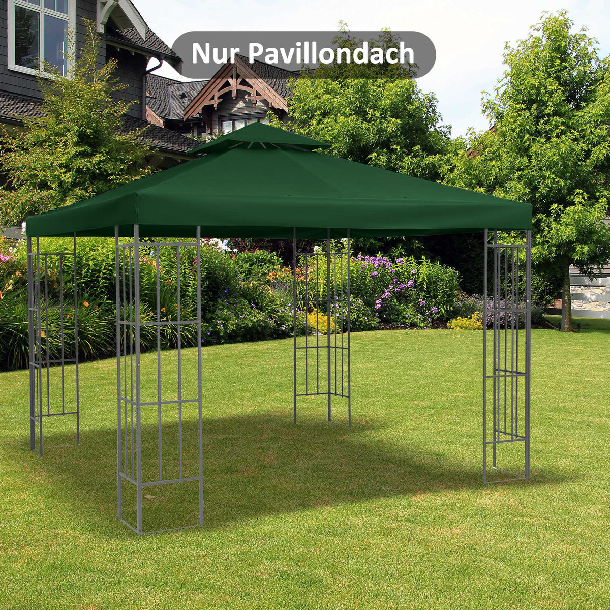Replacement roof for 3 x 3 m gazebo, waterproof gazebo roof with double roof and drainage holes, replacement (2)