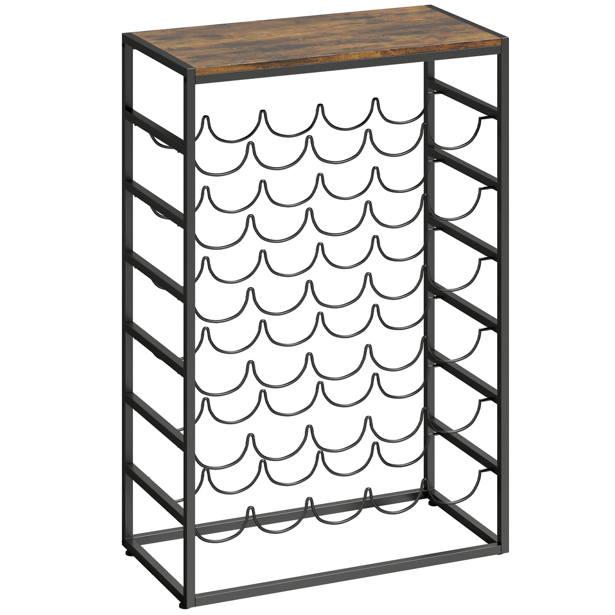 HOMCOM Weinregal für 30 Flaschen freistehendes Flaschenregal aus Metall für Keller Lagerraum 59 x 30 x 88,5