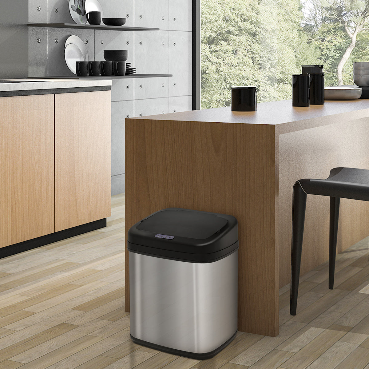 HOMCOM Sensor Mülleimer 20L Edelstahl Automatischer Mülleimer mit Bewegungssensor, Inneneimer 33 x 25 x – Produktabbildung 2