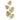 Metal wall decor set, lacquered finish, leaf shape, gold-colored