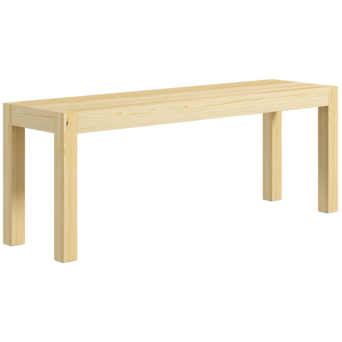 Bench, wooden bench, kitchen bench, solid wood, 3-seater bench, 120 cm x 33 cm x 45 cm, natural