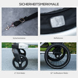 PawHut 2-in-1 Hundebuggy Hundejogger Fahrradanhänger bis 20kg 2 Reflektoren 1 Sicherheitsleine 150 x 68 – Produktabbildung 7