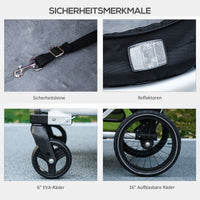 PawHut 2-in-1 Hundebuggy Hundejogger Fahrradanhänger bis 20kg 2 Reflektoren 1 Sicherheitsleine 150 x 68 – Produktabbildung 7
