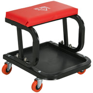 Workshop stool, robust & comfortable, 38x35x37cm, red/black