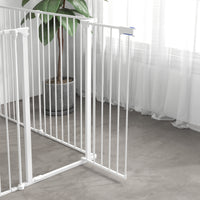 PawHut Welpenauslauf, modulares Design, klappbar, Stahlrahmen, für Innen, weiß, 90 x 123 x 102cm – Produktabbildung 9