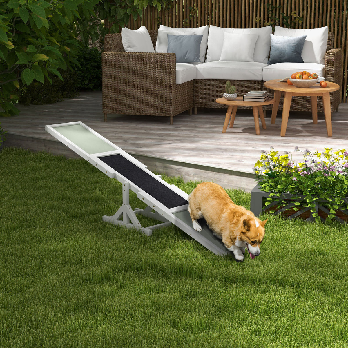 PawHut Hundewippe für Agility Training, rutschfest, bis 50 kg belastbar, 180 x 30 x 30 cm – Produktabbildung 2