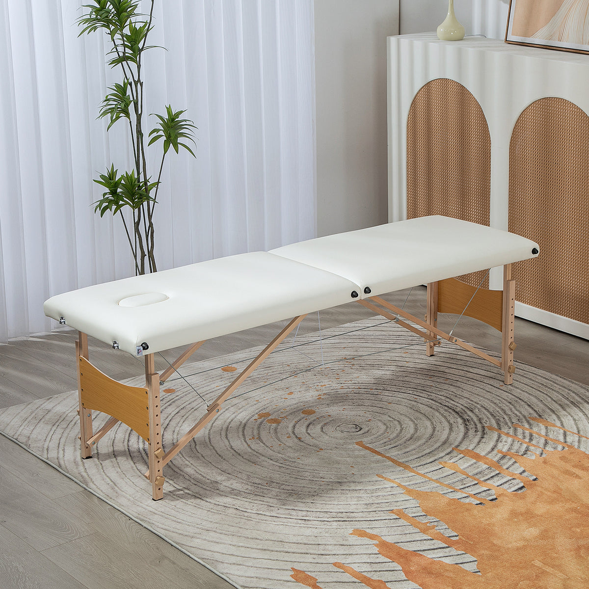HOMCOM Mobile Massageliege 2 Zonen Klappbar Höhenverstellbar Massagetisch 60 cm Breit mit Tragetasche – Produktabbildung 2