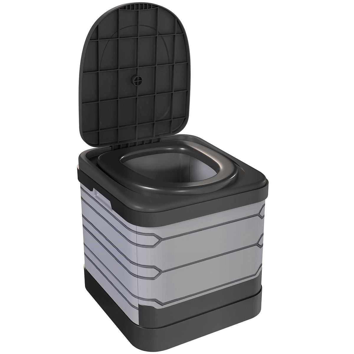 Camping toilet, foldable travel toilet up to 150 kg with 12 coagulation powder packets, 12 disposal bags, 42 x