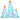 3-piece set of inflatable Christmas trees, incl. blower, indoor and outdoor, incl. mounting material, white+gold