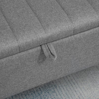 HOMCOM Sitzbank mit Stauraum Polsterbank mit Leinenoptik, Sitztruhe mit Stahlbeine 102 x 40 x 44 cm – Produktabbildung 8