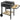 Outsunny Holzkohlegrill Grillwagen mit 4-fach höhenverstellbarer Grillrost 2 Holzablage 2 Räder Aschebehälter