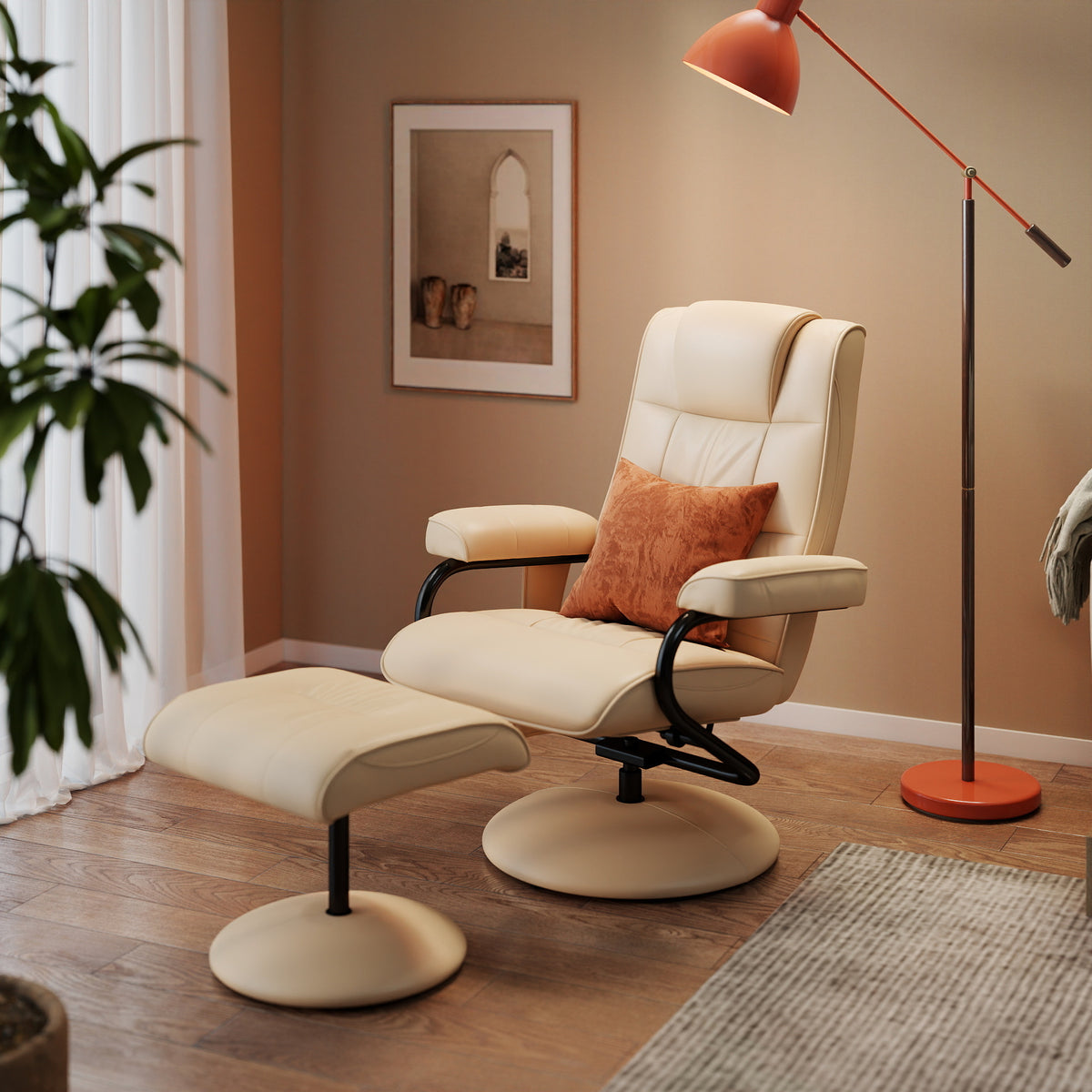 Massage chair with stool, swiveling recliner with massage function, electric TV chair with reclining function (2)