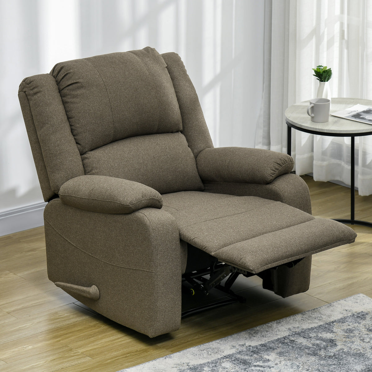 HOMCOM Relaxsessel, Liegefunktion und Fußstütze, verstellbar, bis 150 kg, Stahlrahmen, 90 x 96 x 98 cm – Produktabbildung 2