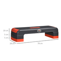 HOMCOM Stepper höhenverstellbare Stepper Aerobic Stepper, Rot + Schwarz – Produktabbildung 3