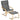 Armchair with footstool, armchair set, up to 120 kg, linen look, solid wood, gray + natural, 66.5 x 80 x 99 cm