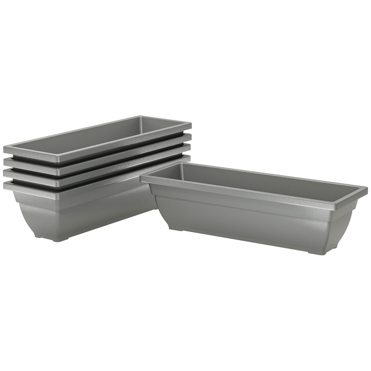 Outsunny 5er-Set Blumentöpfe, Pflanzengefäße aus Kunststoff für Terrasse, Garten, Balkon, 59 x 21 x 16 cm