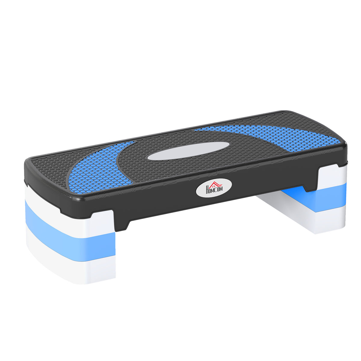 Aerobic Stepper 3-level height adjustable 80 x 31 x 20 cm Black+Light Blue+Grey