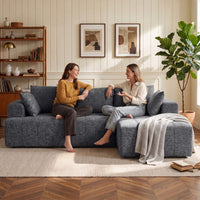 HOMCOM 3-Sitzer Ecksofa in L-Form mit Ottomane, wandelbares Chenille-Cloud-Schlafsofa mit – Produktabbildung 8