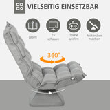 HOMCOM Relaxsessel Lesesessel, drehbar, Samtoptik, 62 cm x 70 cm x 95 cm, Hellgrau – Produktabbildung 6
