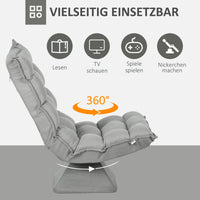 HOMCOM Relaxsessel Lesesessel, drehbar, Samtoptik, 62 cm x 70 cm x 95 cm, Hellgrau – Produktabbildung 6