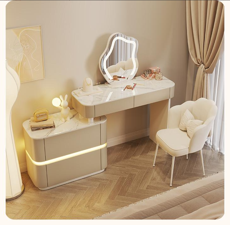 LED-Schminktisch Lilia – Beige – Tischplatte 80 cm – Produktabbildung 2