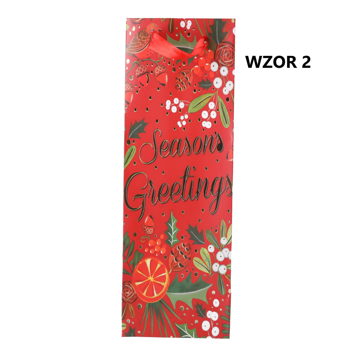 Weihnachtsgeschenktüte 35x12x10 cm, verschiedene Muster – Produktabbildung 2