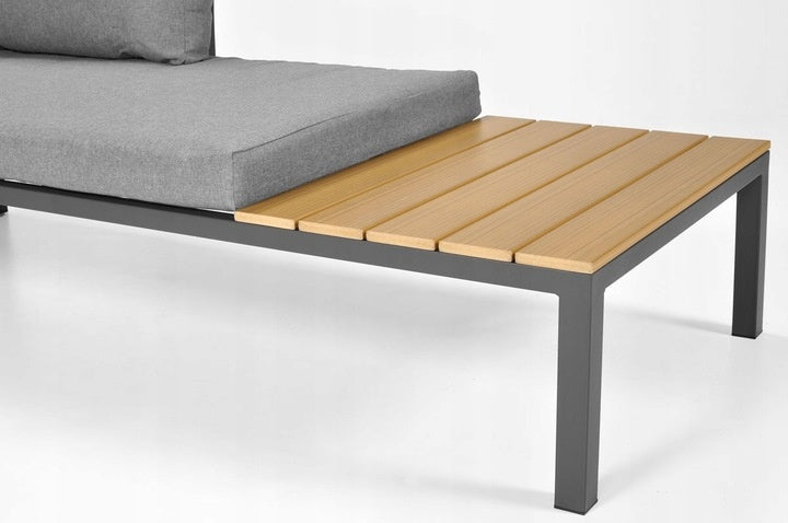 Garten-Ecksofa-Möbelset für die Terrasse, 4-Sitzer, grau, 254x184 cm – Produktabbildung 5