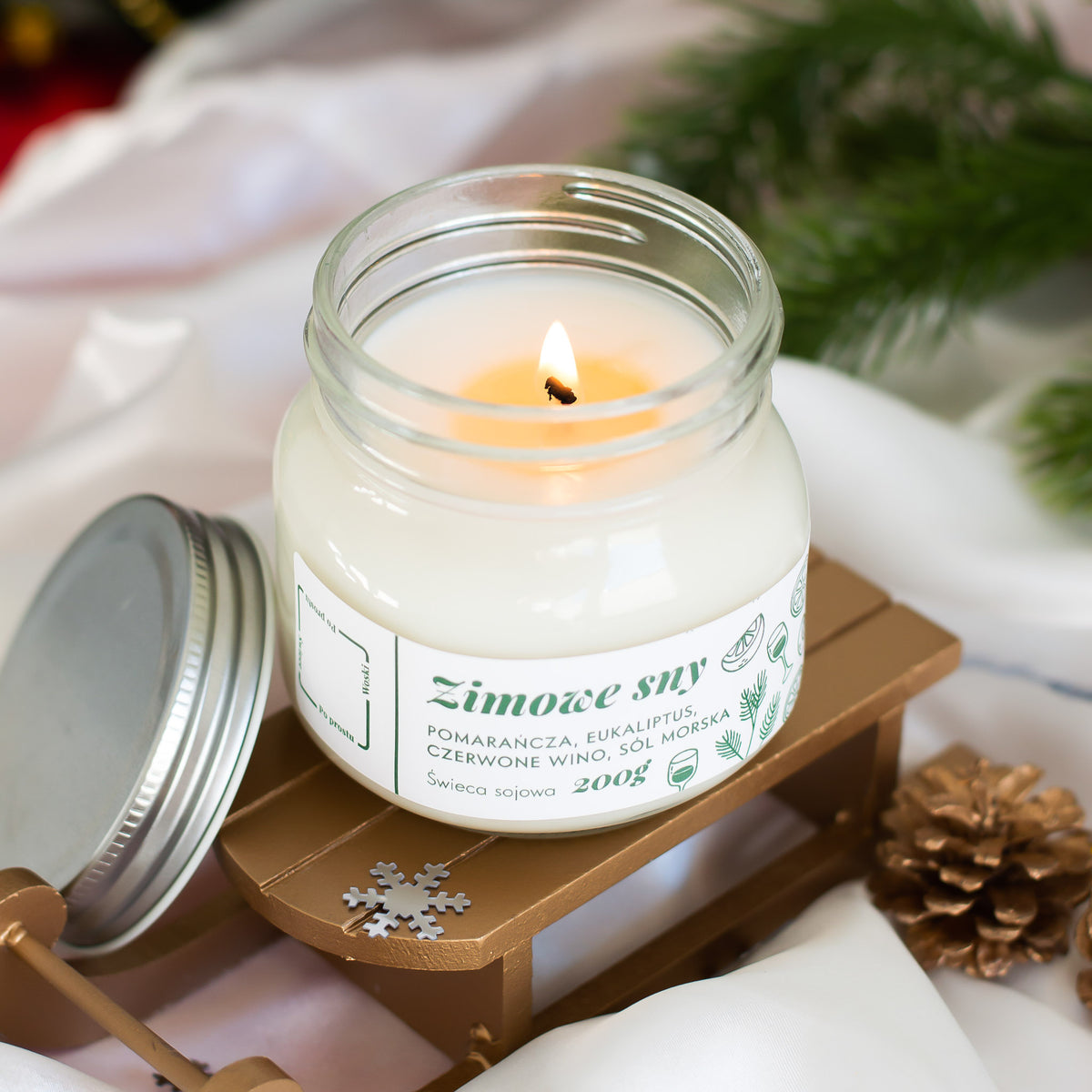 Duftkerze Premium - Winterträume / polnisches Produkt – Produktabbildung 2