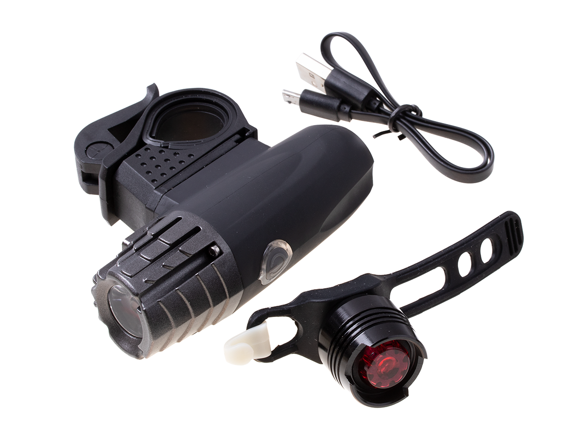 Fahrradlampe mit USB + rotem Rücklicht – Produktabbildung 2