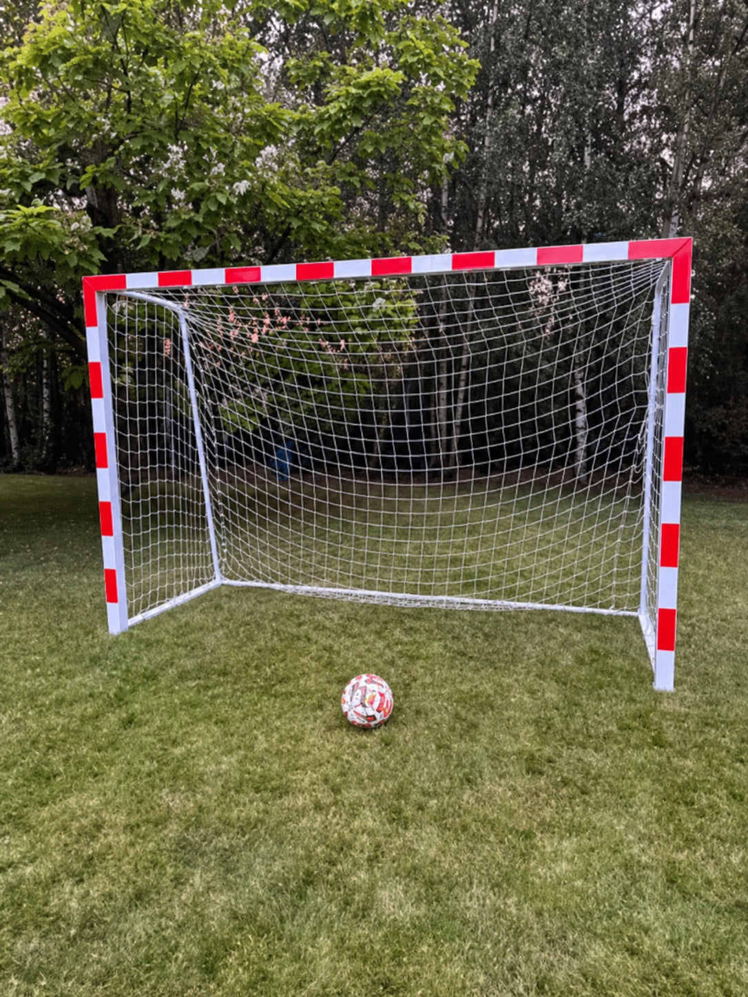 Profi-Fußballtor mit Netz 300x200 cm - Rot und Weiß – Produktabbildung 2