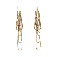 Lange hängende Ohrringe mit Ketten – gold – Produktabbildung 2