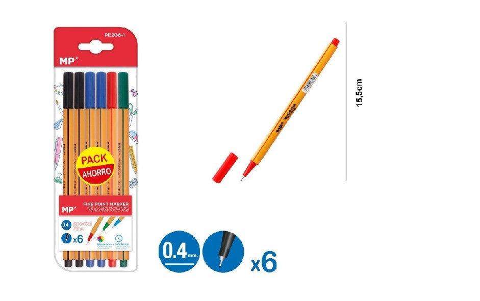 Fineliner-Set MP, 6 Stück