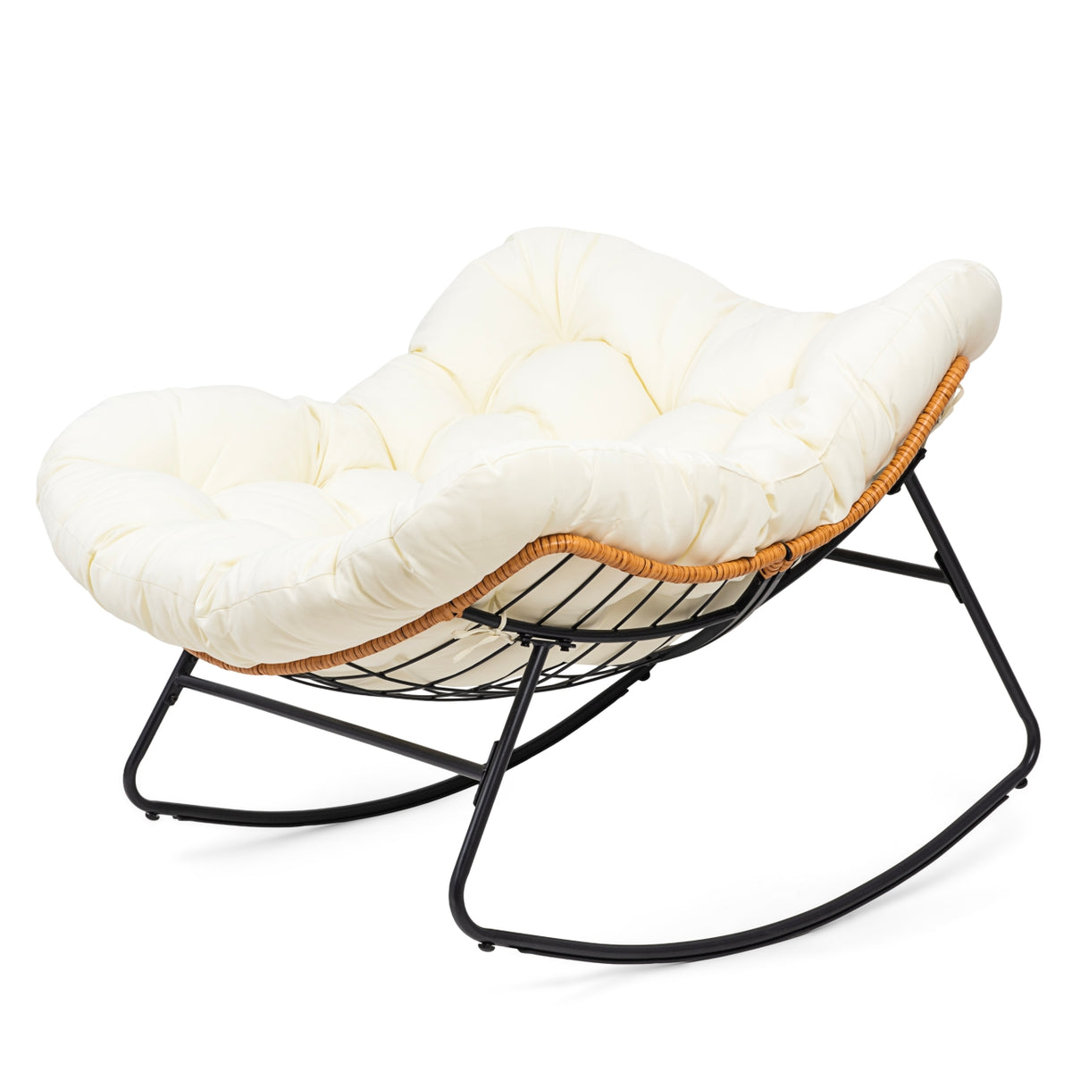 Skandinavischer XL-Schaukelsessel in Ei-Form – Beige – Produktabbildung 2