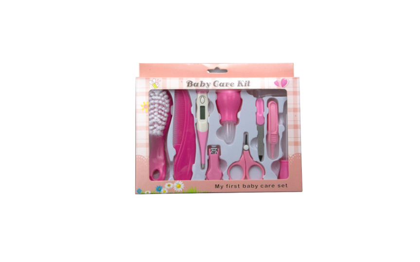 Baby- und Babypflegeset, 10-teilig – rosa