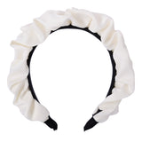 Satin-Haarreif – weiß mit Perlen