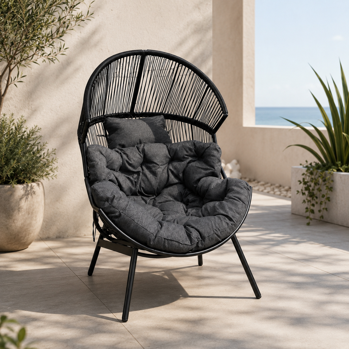 Moderner Gartensessel in Kokonform – Eleganz und Komfort als Einsitzer – Produktabbildung 9