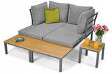 Garten-Ecksofa-Möbelset für die Terrasse, 4-Sitzer, grau, 254x184 cm – Produktabbildung 3