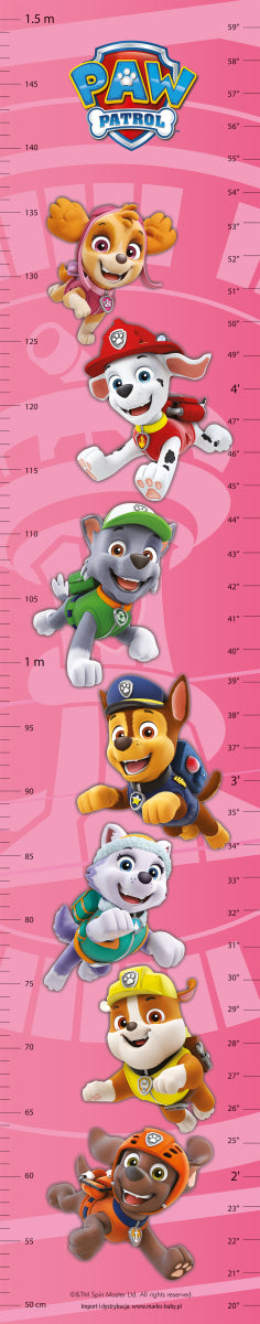 Paw Patrol Größenmesslatte rosa