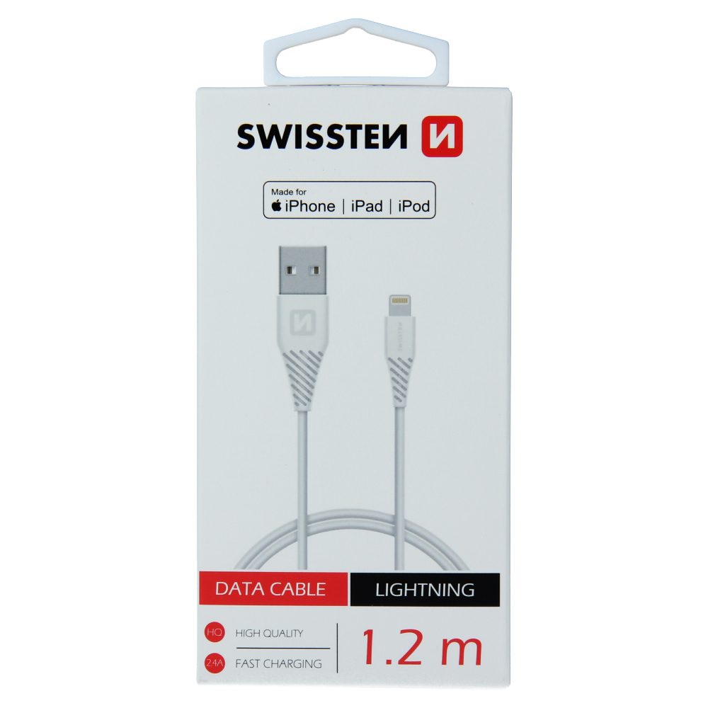 Kabel / USB-Kabel / Lightning MFI 1.2 m Swissten - weiß – Produktabbildung 3