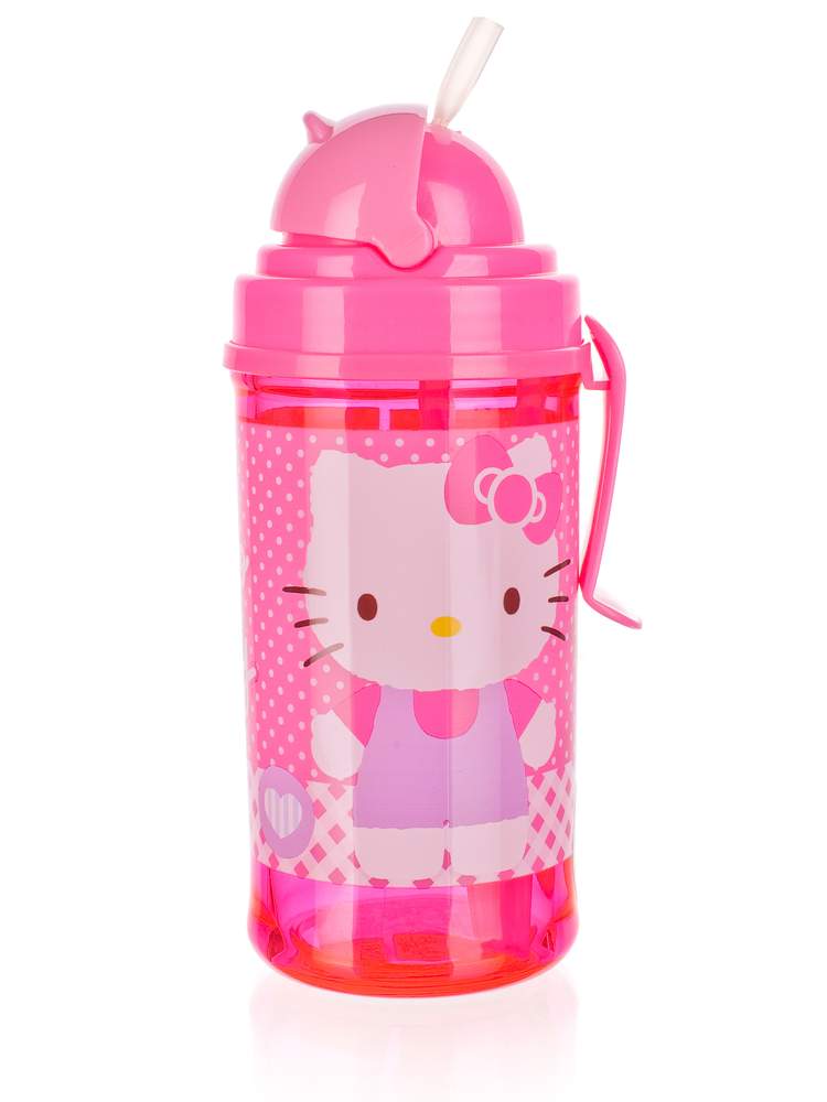 Flasche mit Strohhalm 350ml Hello – Produktabbildung 2