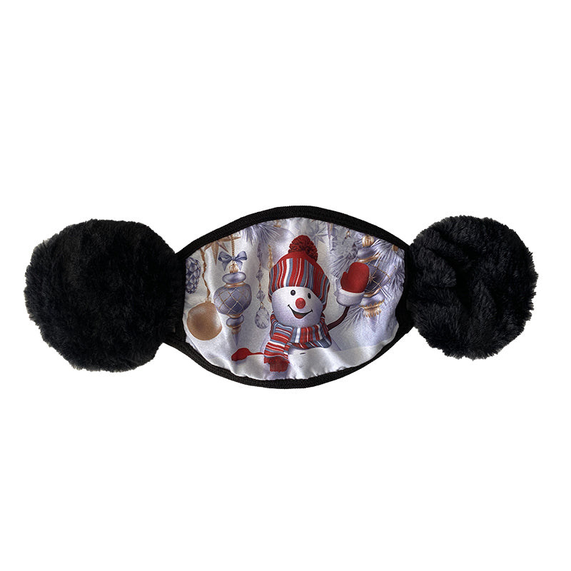Weihnachtsmaske / Gesichtsmaske mit Ohrenschützern - Schneemann – Produktabbildung 2