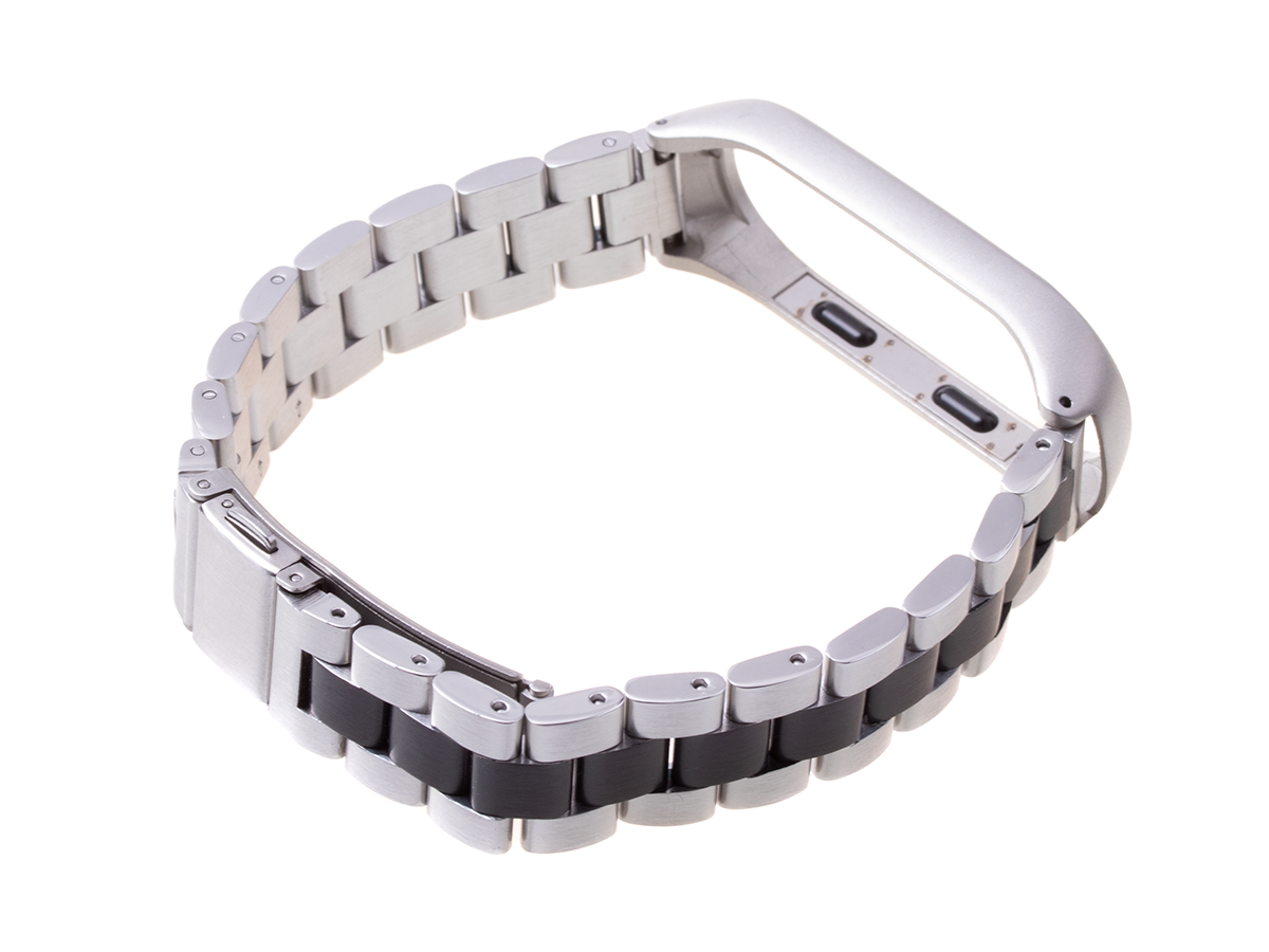 Armband für Xiaomi Mi Band 3 / Xiaomi Mi Band 4 – silber-schwarz