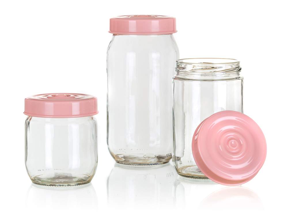 LINZI-Glasbehälter 3 Stück, rosa