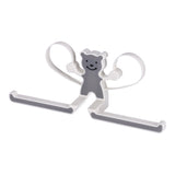 Multifunktionaler Haken mit Teddybär - grau.