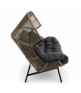 Modernes Gartensofa / Doppel-Kuschelsessel in Cocoon-Form – Naturbraun & Graphit – Produktabbildung 8