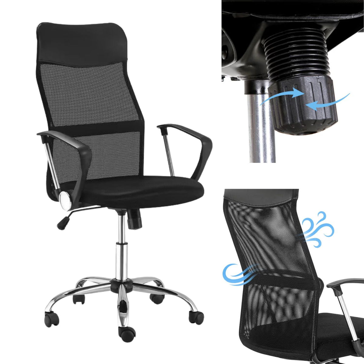ErgoLux Pro Mesh – ergonomischer Drehstuhl fürs Büro zum Arbeiten und Lernen