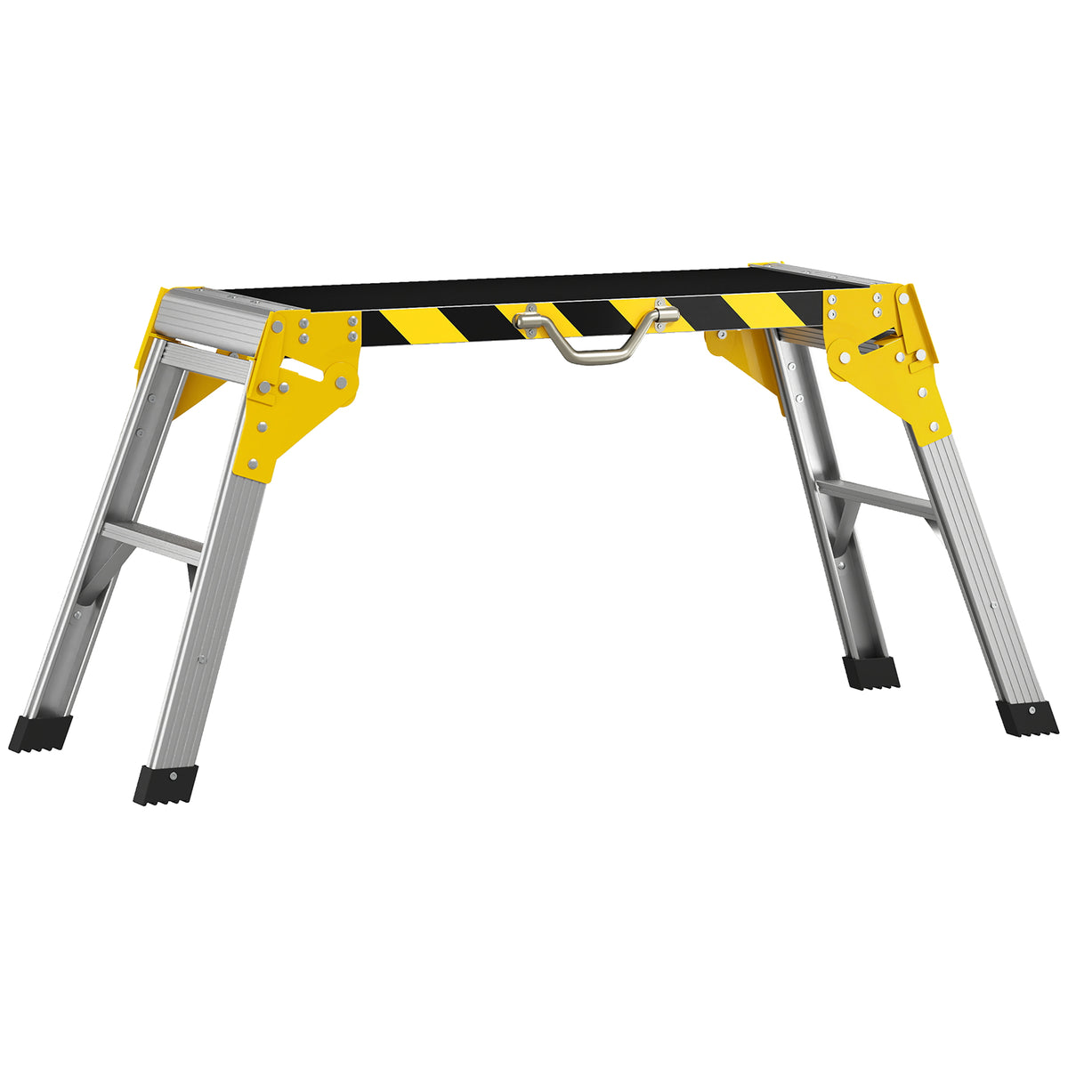 HOMCOM Arbeitsplattform Alu Werkbank Klappbar Arbeitstisch bis 150 kg, Arbeitsbühne mit Griff, Rutschfeste