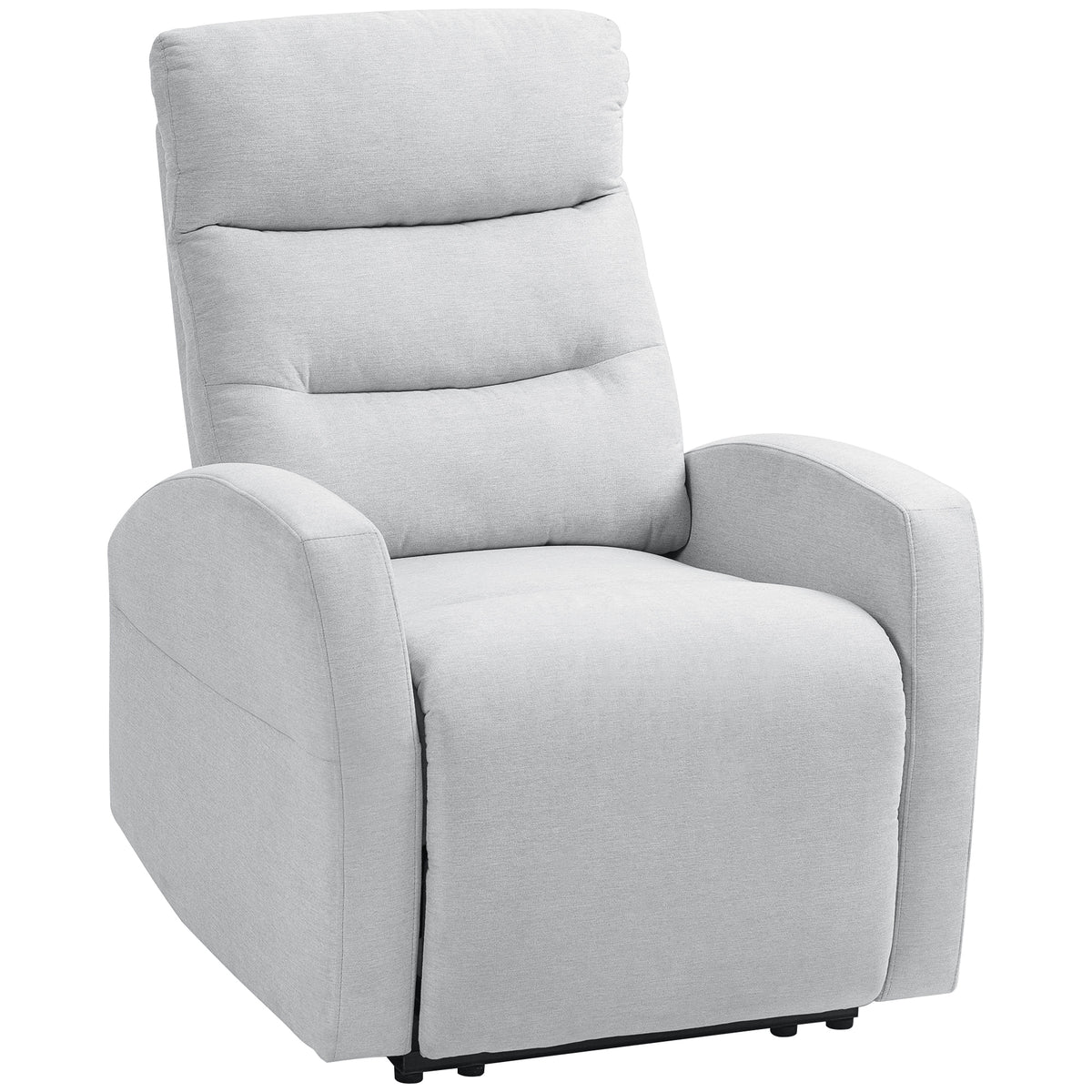 Adjustable recliner with footrest, modern upholstered armchair, light gray