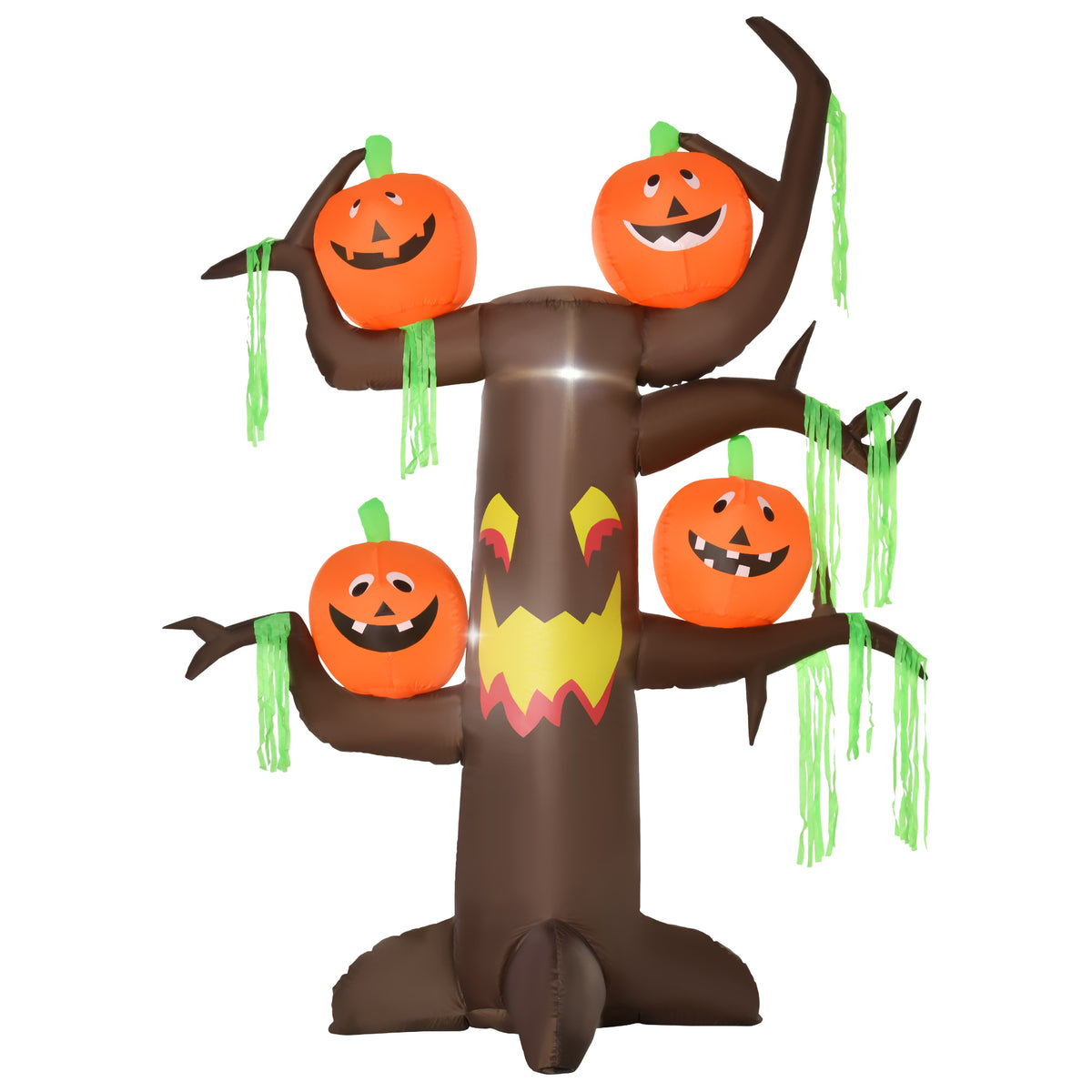 HOMCOM Aufblasbarer Spukbaum Kürbis Halloween Deko Figur Luftfigur mit LED Beleuchtung, Polyester