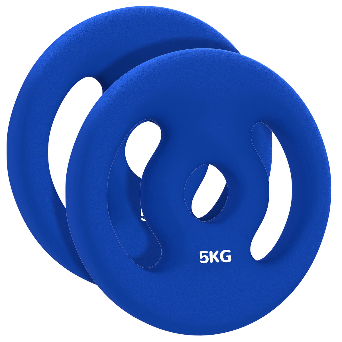 2 x 5 kg Gewichtsplatten mit praktischen Handgriffen, Gewichts-Set für Home-Gym, Fitnessstudio